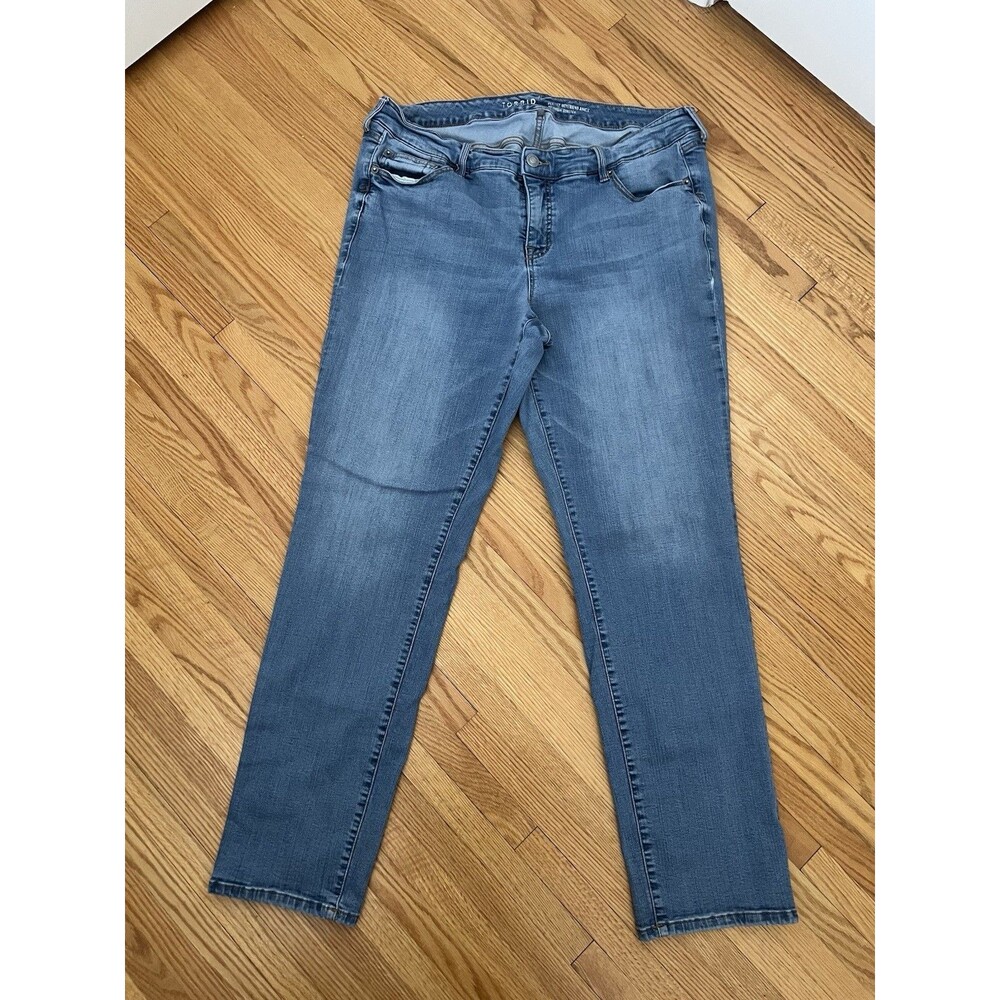 Torrid Jeans Womens 18XT Blue Perfect Boyfriend Ankle Premium Stretch Plus Denim